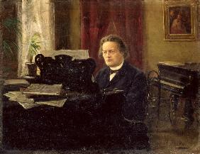 Portrait of Composer Anton Rubinstein (1829-1894) (oil on canvas) 