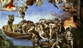 The Last Judgement -- Boat of Charon from Sistine Chapel (section)