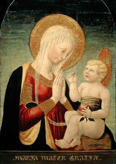 Madonna and Child with Pomegranate - Neri di Bicci as art print or hand  painted oil.
