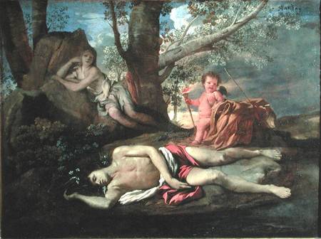 Echo and Narcissus - Nicolas Poussin as art print or hand painted oil.