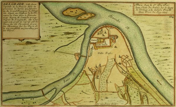 Map Belgrade and surroundings 1705 from 