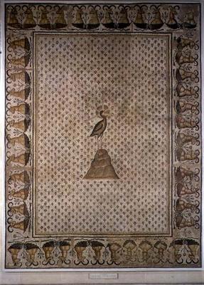 Mosaic pavement depicting a phoenix on a bed of rose-buds, from the courtyard of a villa at Daphne, from 