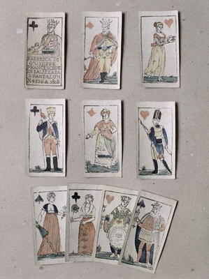 Picture cards, from a pack of playing cards, 18th century from 