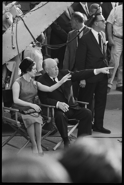 Princess Margaret and Alfred Hitchcock on the set of Torn Curtain from Orlando Suero