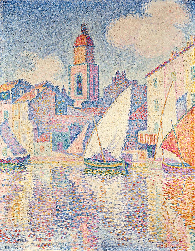 Belltower at the port of St. Tropez. - Paul Signac as art print or hand  painted oil.