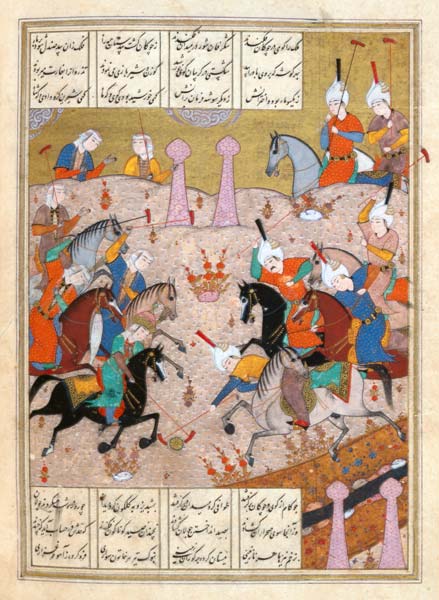 Ms d-212 A Game of Polo Between a Team o - Persian School as art print or  hand painted oil.