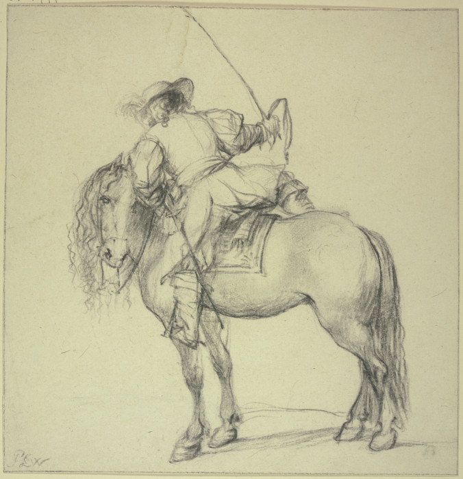 Ein Kavalier, der zu Pferde steigt from Philips Wouwerman