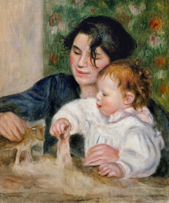 Gabrielle and Jean - oil painting of Pierre-Auguste Renoir as art print or  hand painted oil.