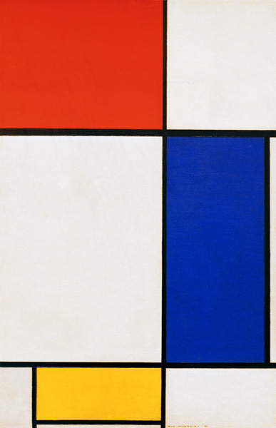 Composition w. red, yellow, blue - Piet Mondrian as art print or hand ...