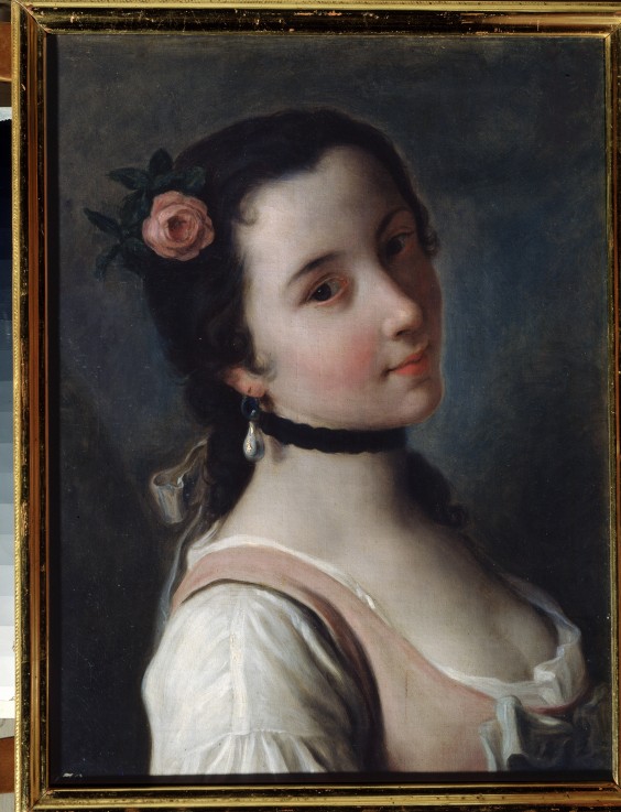 A girl with a rose from Pietro Antonio Rotari