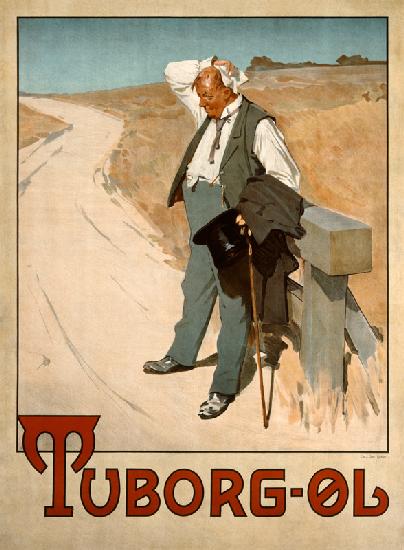 Advertising board for Tuborg beer, 1900 of Erich Henningsen
