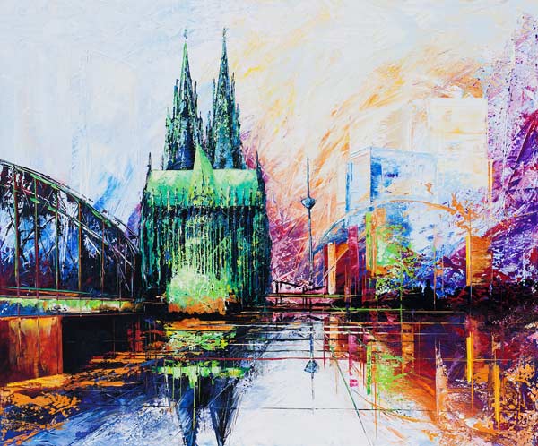 Kölner Dom Skyline Farbe 2 - Renate Berghaus