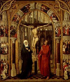 The crucified in a church portal, surrounded by scenes from the life Jesu. from Rogier van der Weyden