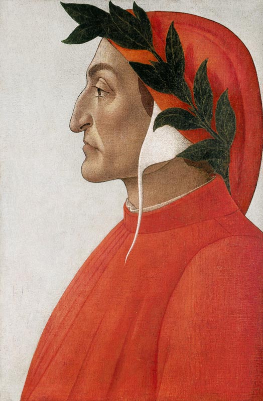 Portrait of Dante Alighieri - oil painting on canvas of Sandro Botticelli  as art print or hand painted oil.