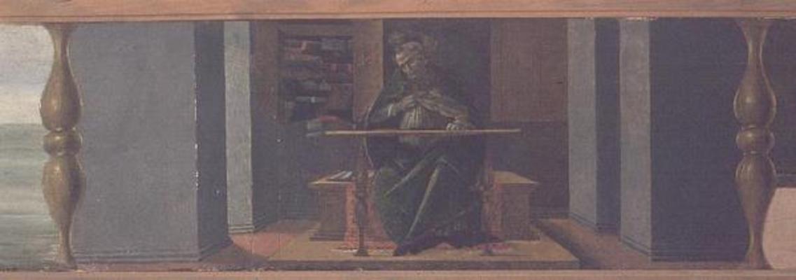 St Augustine in his Study, predella panel from the Altarpiece of St Mark, c.1488-90 (tempera on pane from Sandro Botticelli