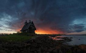 The old church on the coast of White sea