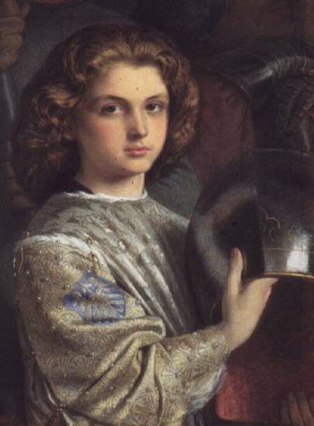 The Knight's Esquire (l'Ecuyer) - Sir Frederick William Burton as art print  or hand painted oil.