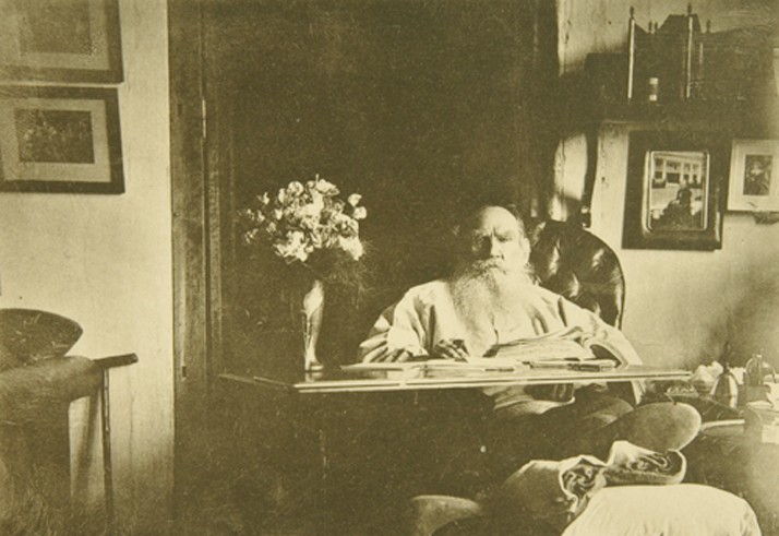 Leo Tolstoy with the ill leg from Sophia Andreevna Tolstaya