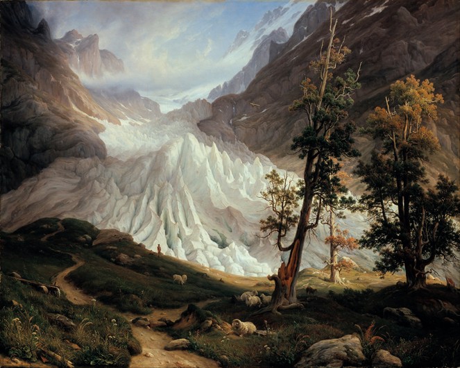 The Lower Grindelwald Glacier - Thomas Fearnley as art print or hand  painted oil.