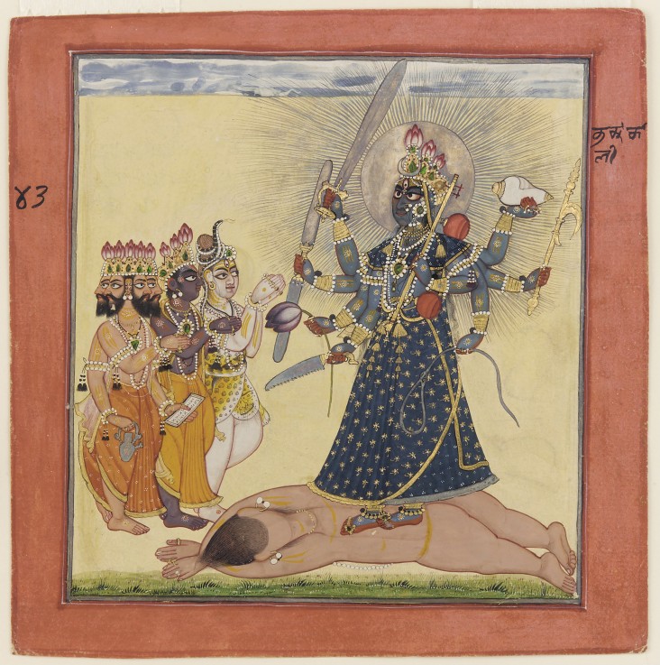 Goddess Bhadrakali Worshipped by the Gods (from a tantric Devi series) from Unbekannter Künstler