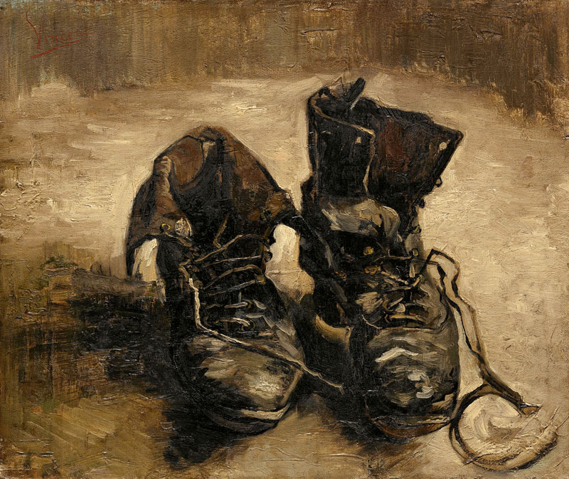 A Pair of Shoes - oil painting of Vincent van Gogh as art print or hand  painted oil.