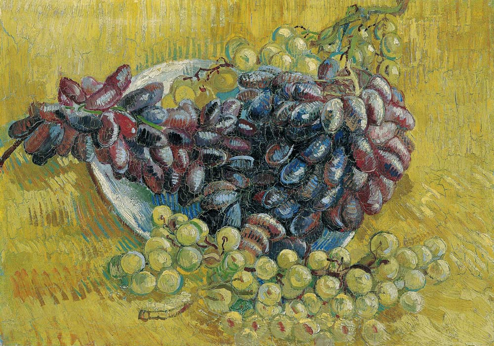 Still life with grapes - Vincent van Gogh as art print or hand painted oil.