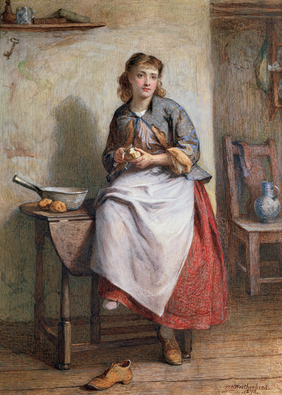 Girl Peeling Potatoes from William Harris Weatherhead