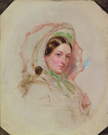Lady with a Parasol (study for Derby Day - William Powell Frith as art  print or hand painted oil.